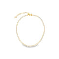 Round Stone Cut Tennis Anklet (E232)