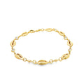 CZ Stone Link Puka Shell Charm Anklet (E189)